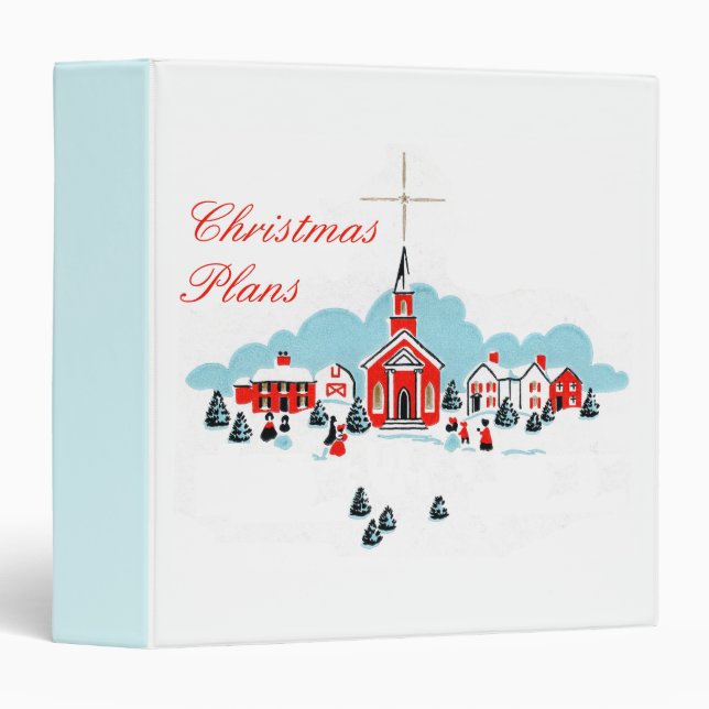 Christmas Scene with a Red Church and Star Above Binder (Front/Spine)