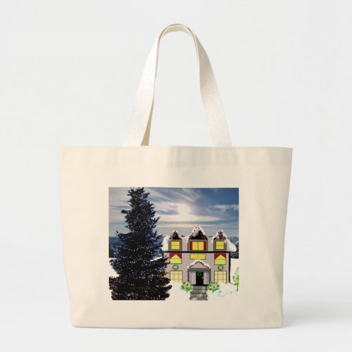 Christmas Scene With Cozy Home Tote Bag