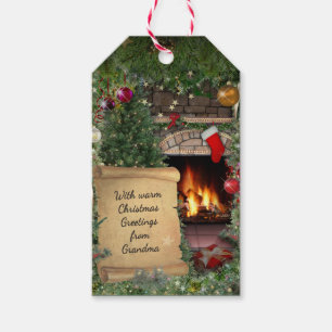 Christmas Scene with Your Text Gift Tags
