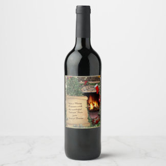 Christmas Scene with Your Text Wine Label