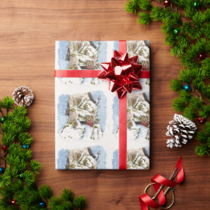 Christmas scene wrapping paper