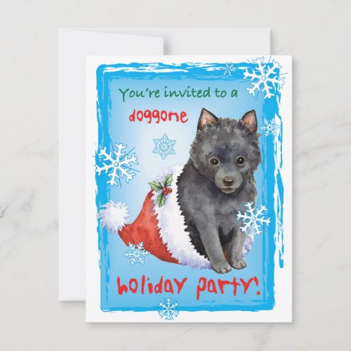 Christmas Schipperke Holiday Invitation