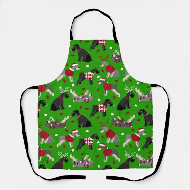 Christmas Schnauzer Apron (Front)