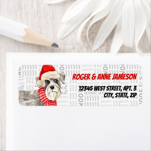 Christmas Schnauzer Dog Lover Holiday Address Label