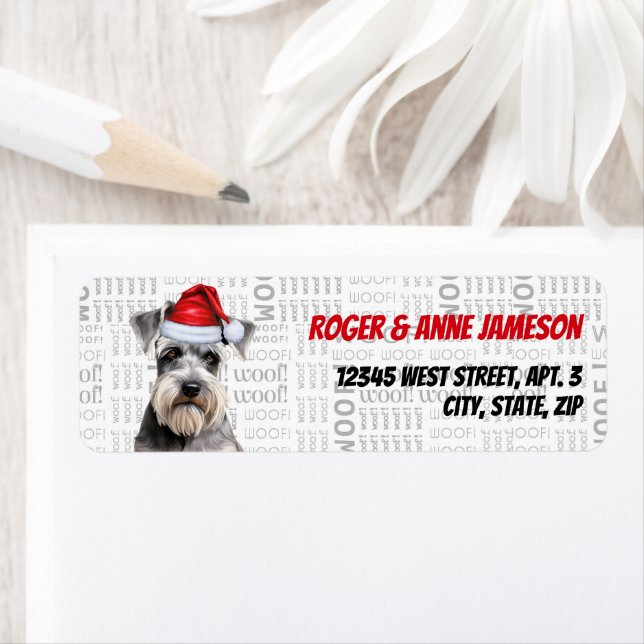 Christmas Schnauzer Dog Lover Holiday Address Label (Insitu)