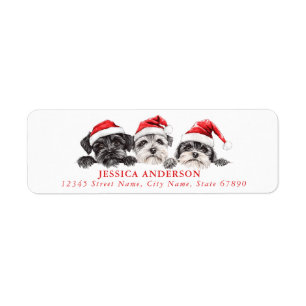 Christmas Schnauzer Dog Return Address Labels