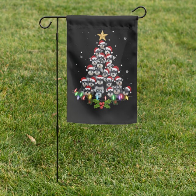 Christmas Schnauzer Dog Tree Xmas Pet Animal Garden Flag (In SItu)