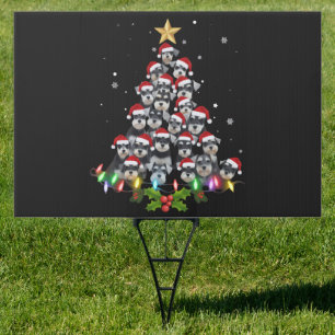 Christmas Schnauzer Dog Tree Xmas Pet Animal Sign