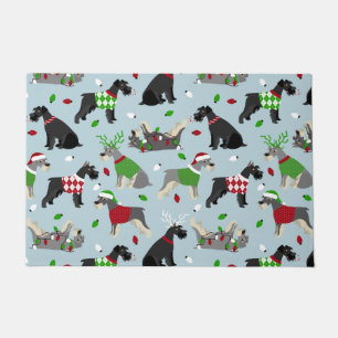 Christmas Schnauzer Doormat