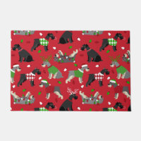 Christmas Schnauzer Doormat