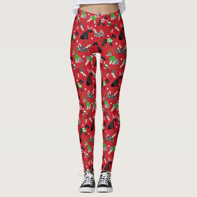 Christmas Schnauzer Leggings (Front)