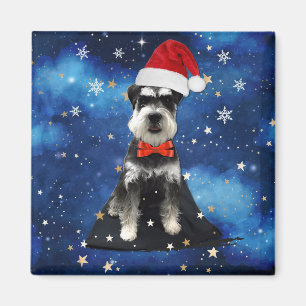 Christmas Schnauzer Magnet