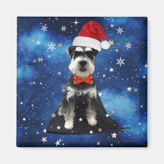 Christmas Schnauzer Magnet