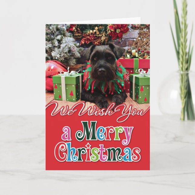 Christmas - Schnauzer Mix - Bentley Holiday Card (Front)