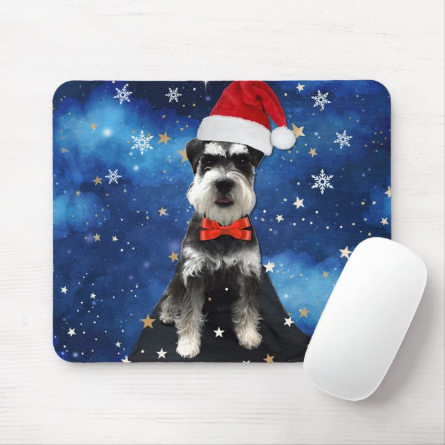 Christmas Schnauzer Mouse Pad (With Mouse)