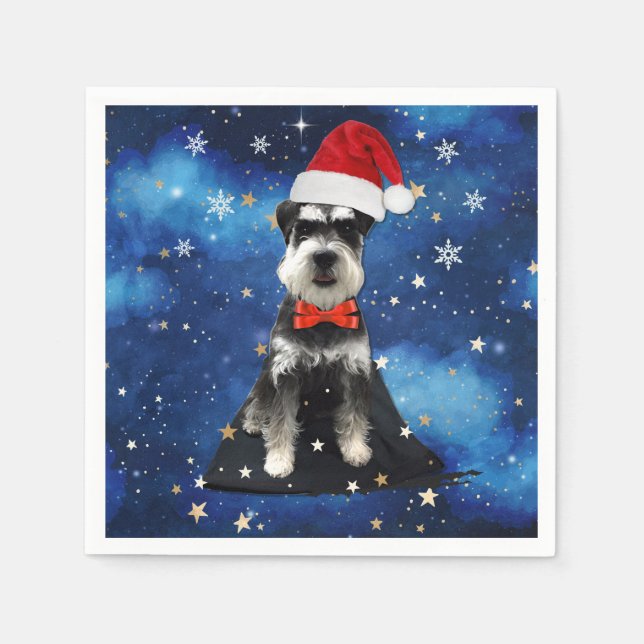Christmas Schnauzer Napkins (Front)