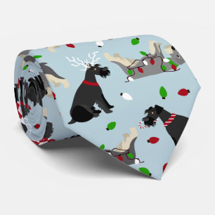 Christmas Schnauzer Neck Tie