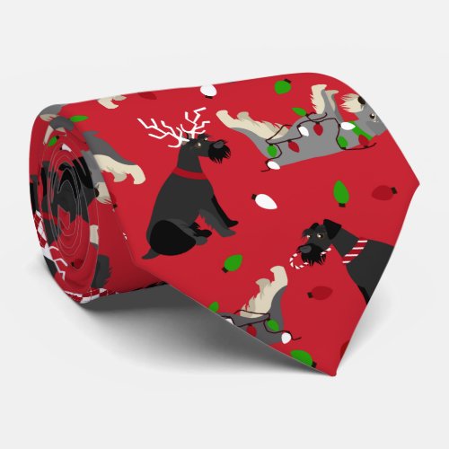 Christmas Schnauzer Neck Tie