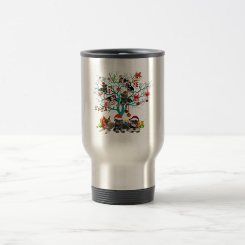 Christmas Schnauzer On Tree Santa  Schnauzer Dog Travel Mug