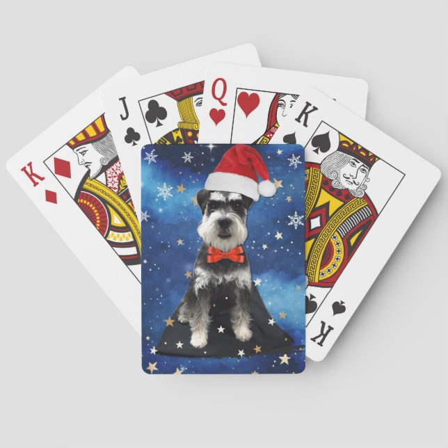 Christmas Schnauzer Poker Cards (Back)