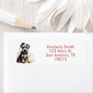 Christmas Schnauzer Return Address Label