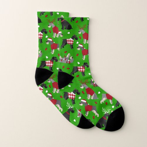 Christmas Schnauzer Socks