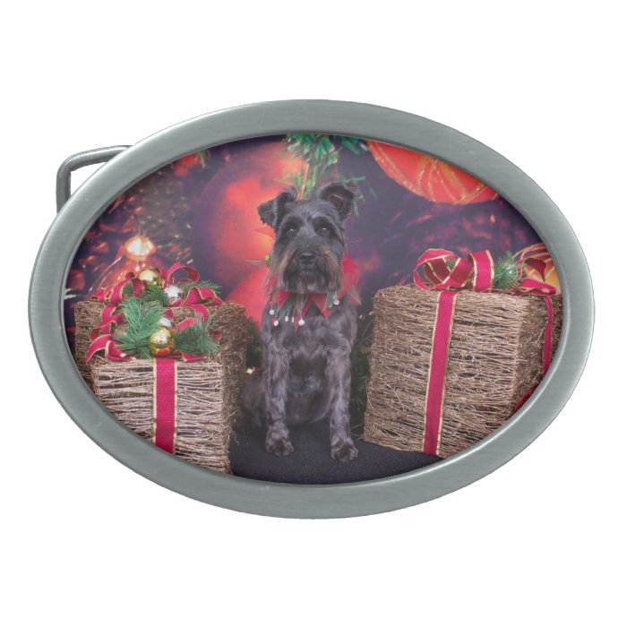 Christmas   Schnauzer   Sophie Oval Belt Buckles