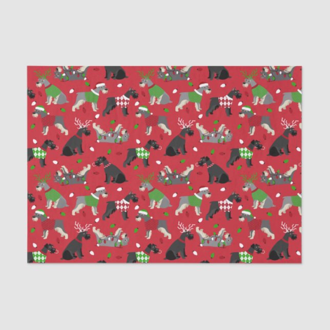 Christmas Schnauzer Tissue Paper (Front)