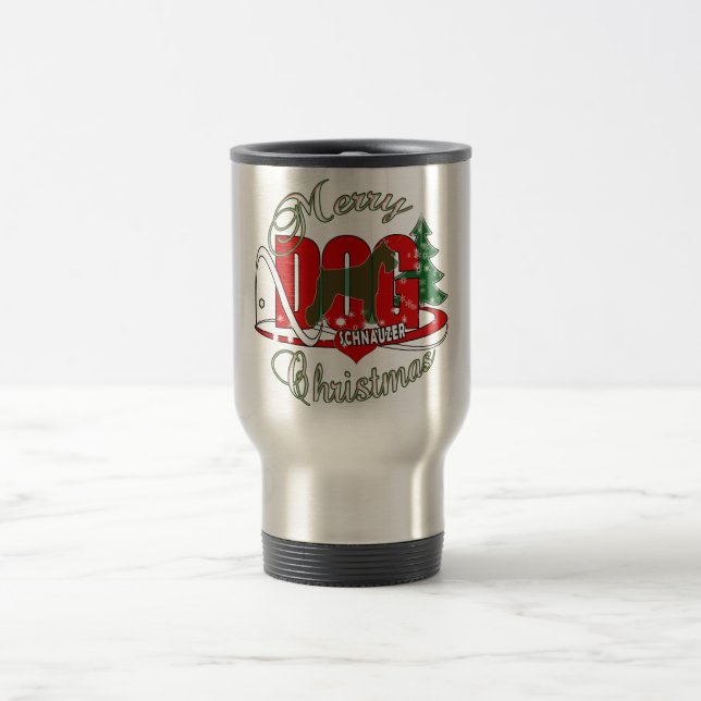 CHRISTMAS SCHNAUZER TRAVEL MUG (Center)