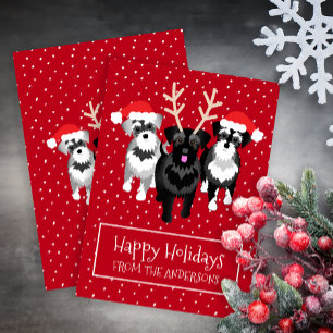 Christmas Schnauzers Flat Holiday Card