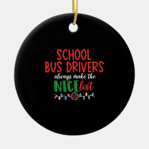 Christmas school bus driver schoolbus ceramic ornament