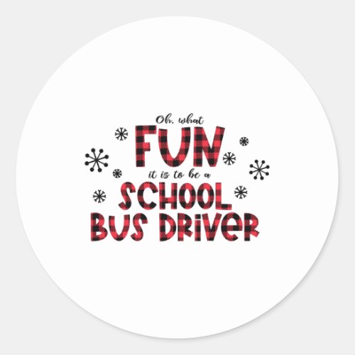 Christmas school bus driver schoolbus classic round sticker
