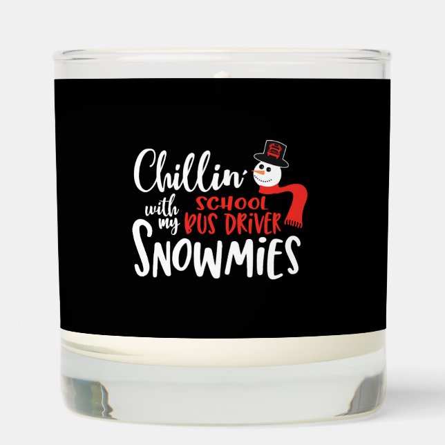 Christmas school bus driver, schoolbus   scented candle (Front)