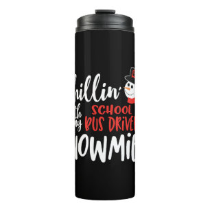 Christmas school bus driver, schoolbus   thermal tumbler