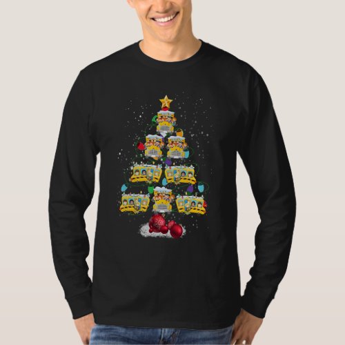 Christmas School Bus Tree Xmas Driving Specialist T_Shirt