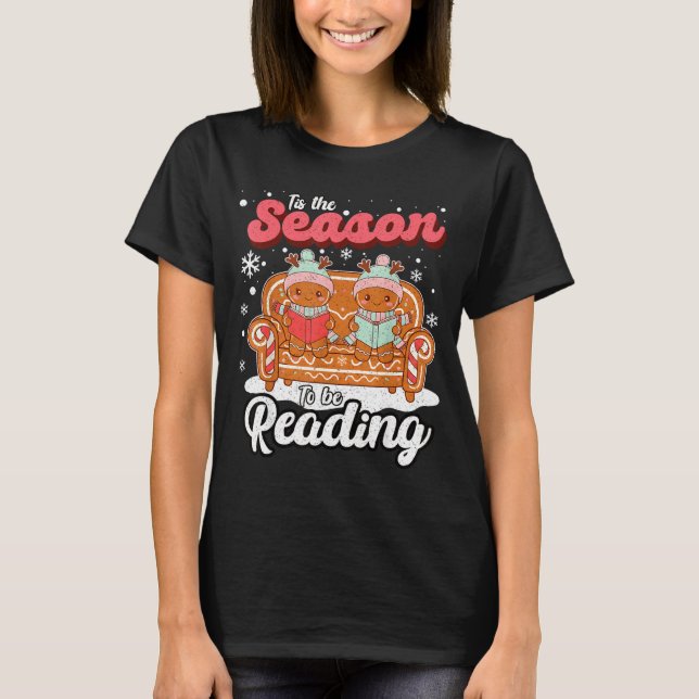 Christmas School Teacher Retro Librarian Groovy Xm T-Shirt (Front)