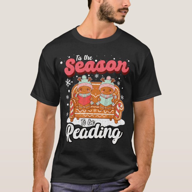 Christmas School Teacher Retro Librarian Groovy Xm T-Shirt (Front)