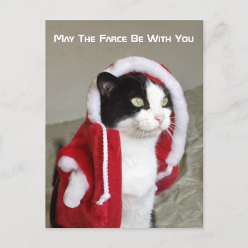 Christmas Sci_Fi Parody Cat Funny Post Card Funny