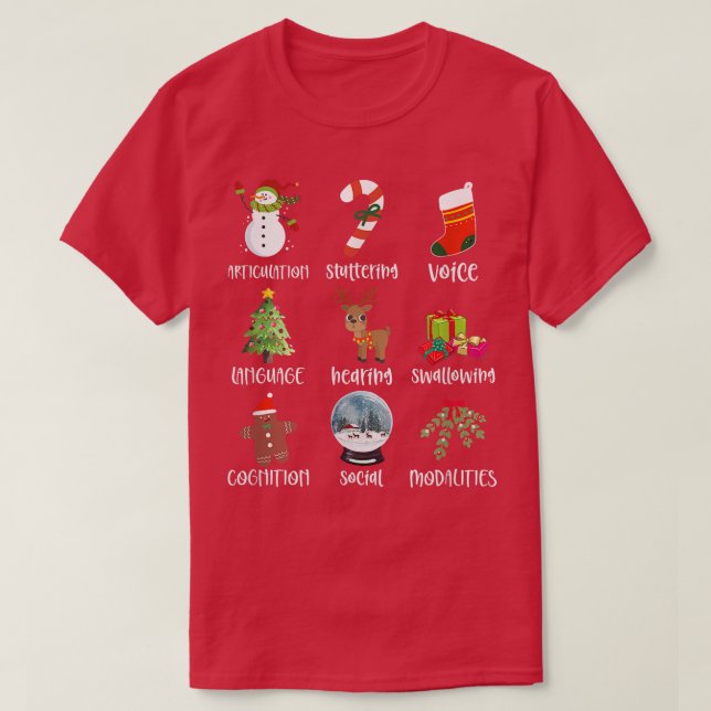 Christmas Scope Of Practice SLP Speech Language Pa T-Shirt (Design Front)