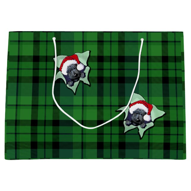 Christmas Scottie BLAST Plaid Gift Bag (Front)