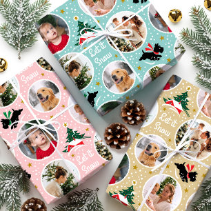 Christmas Scottie Dog Family Photo Collage Set Wrapping Paper Sheets