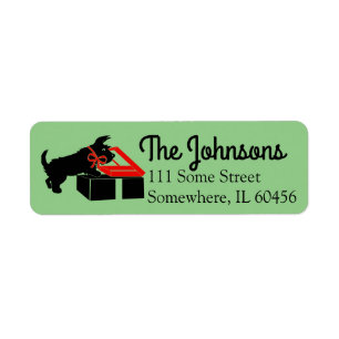 Christmas Scottie Dog Return Address Labels
