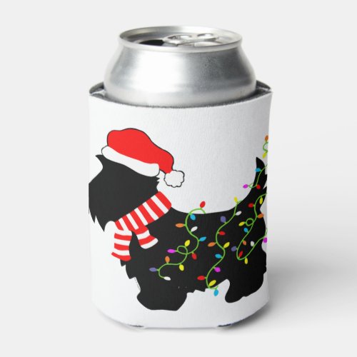 Christmas Scottie Dog With Lights  Can Cooler