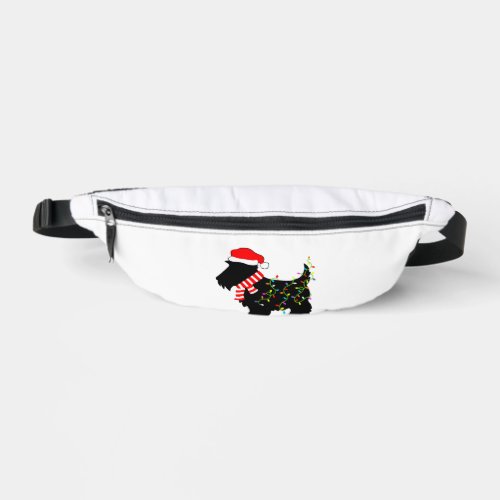 Christmas Scottie Dog With Lights  Fanny Pack