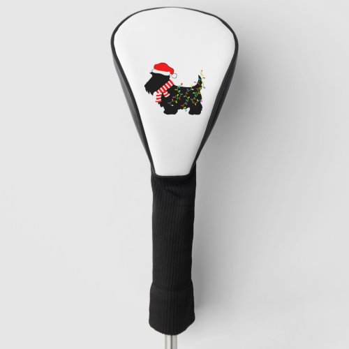 Christmas Scottie Dog With Lights  Golf Head Cover