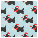 Christmas Scottie Dogs Pattern Fabric