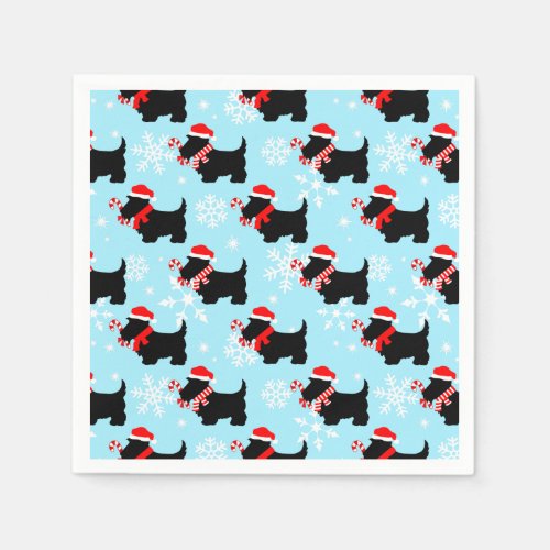 Christmas Scottie Dogs Pattern Napkins