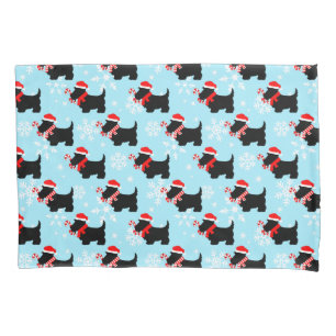 Christmas Scottie Dogs Pattern Pillow Case