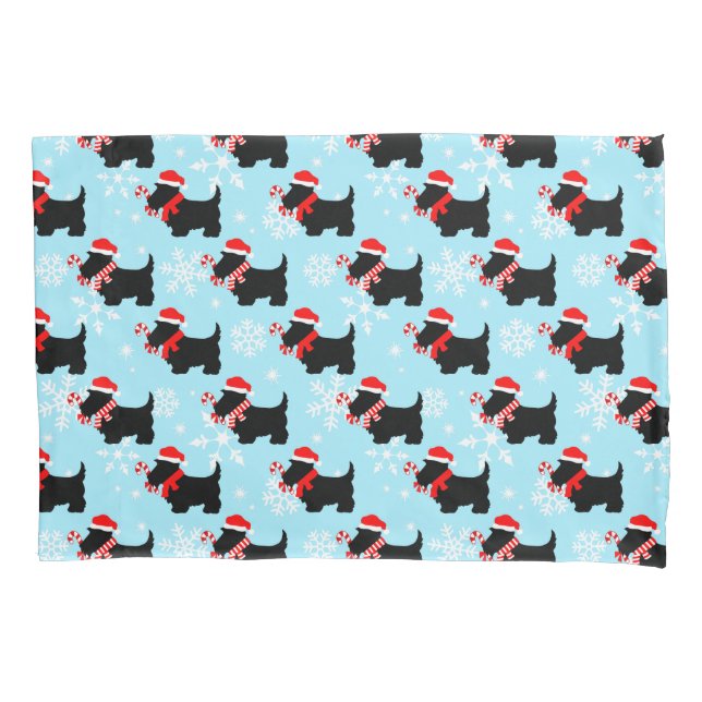 Christmas Scottie Dogs Pattern Pillow Case (Front)