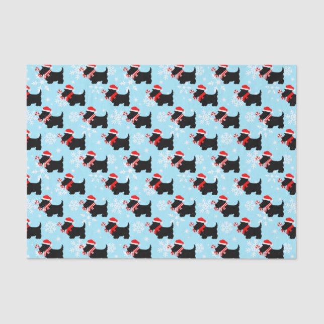 Christmas Scottie Dogs Pattern Tissue Paper (Front)